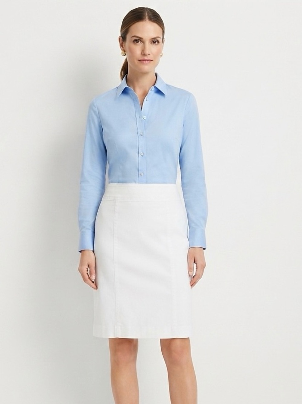 [Talbots] Classic White Structured Skirt